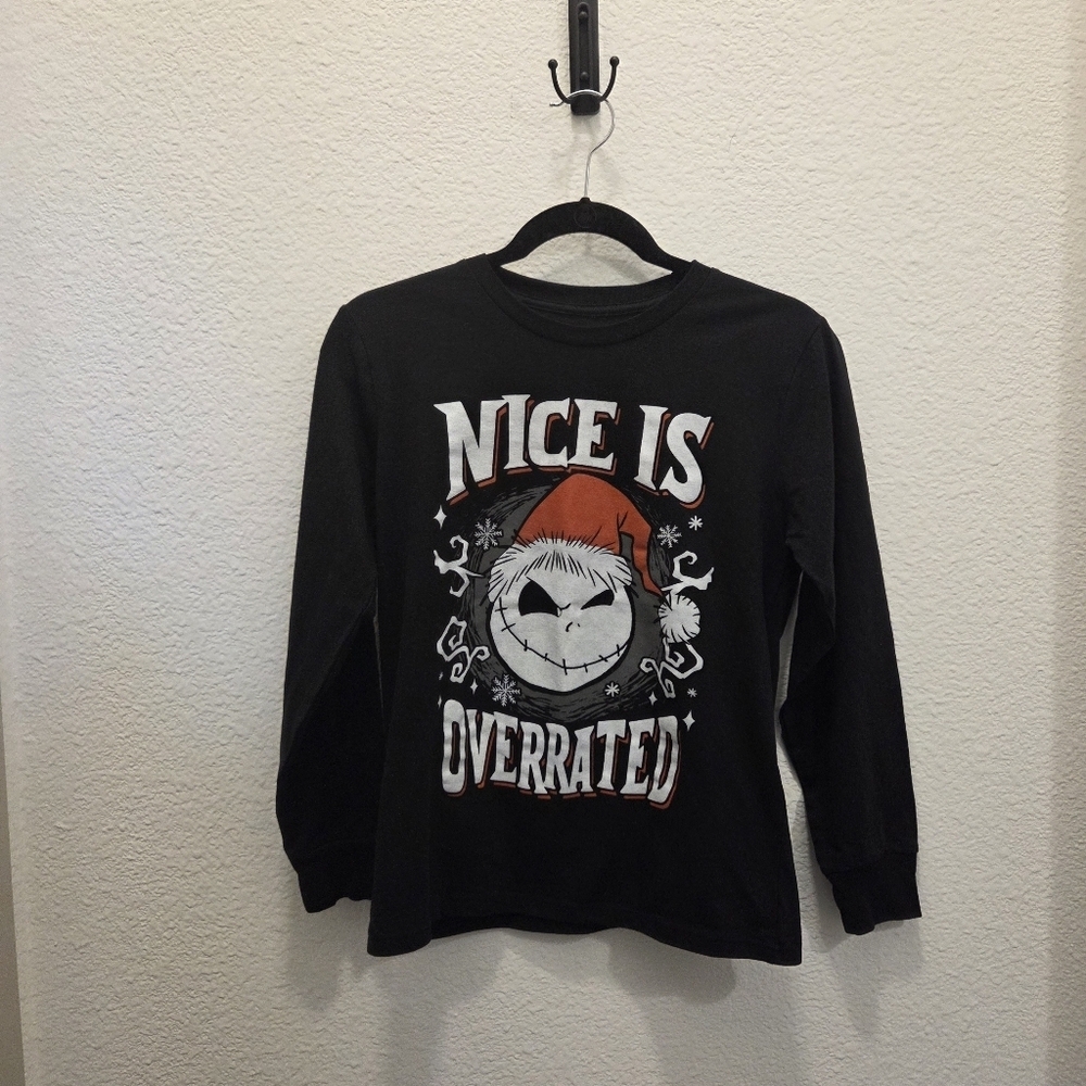 Disney Black Long Sleeve Shirt with Jack Skellington Graphic